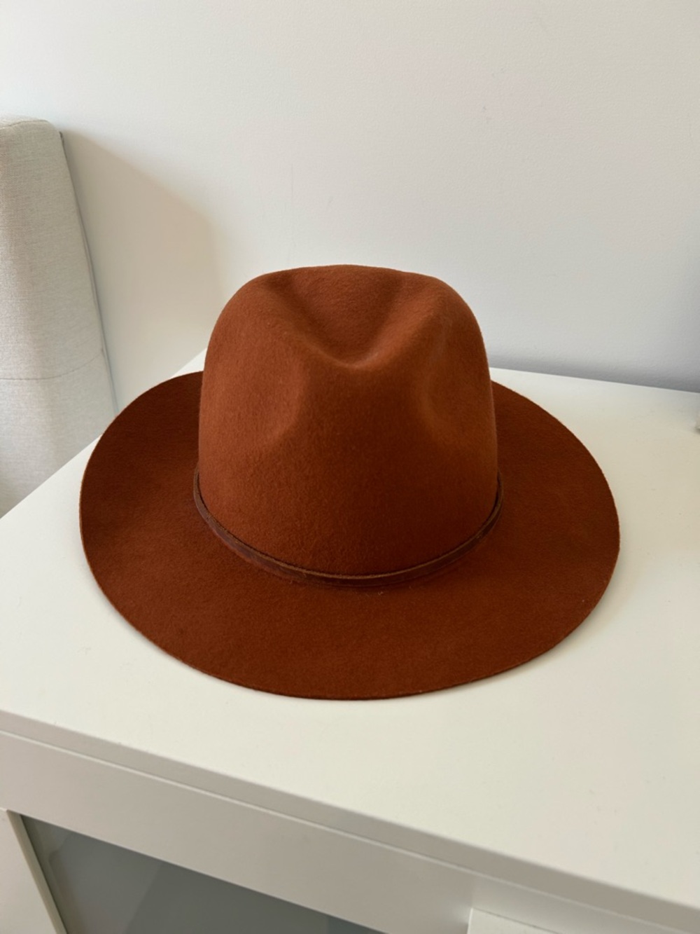 Brixton Wide-Brim Fedora Hat - Rust
